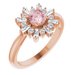 14K Rose Natural Pink Morganite & 3/8 CTW Natural Diamond Ring